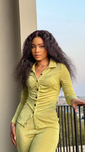Load image into Gallery viewer, Orange/Green Velvet long-set

